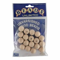 Outlet 🥰 Beads Unlimited Unvarnished Wooden Beads 20mm 18 Pack 👏