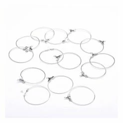 Budget 😍 Beads Unlimited Silver Plated Hanging Hoops 25mm 10 Pack ⌛