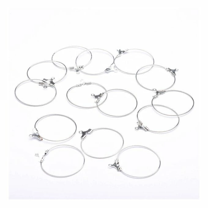 Budget π Beads Unlimited Silver Plated Hanging Hoops 25mm 10 Pack β 3 Budget π Beads Unlimited Silver Plated Hanging Hoops 25mm 10 Pack β