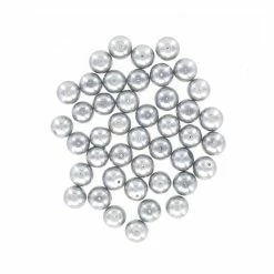 Deals 🧨 Hobbycraft Glass Pearls Large Beads Light Grey 👍