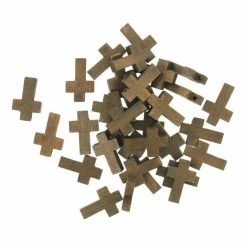 Coupon ⌛ Hobbycraft Brown Cross Wooden Beads Brown ❤️