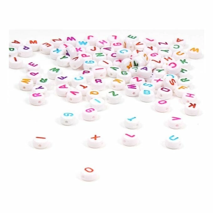 Wholesale ๐คฉ Hobbycraft White Round Flat Alphabet Beads With Colour 7mm X 4mm ๐ฅ 3 Wholesale ๐คฉ Hobbycraft White Round Flat Alphabet Beads With Colour 7mm X 4mm ๐ฅ