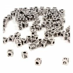 Cheapest 🔔 Hobbycraft White Square Alphabet Beads 6mm X 7mm 🛒