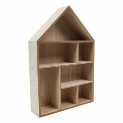 Coupon 🧨 Hobbycraft Wooden House Shelf 30cm X 45cm X 8cm ⌛
