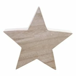 New 👍 Hobbycraft White Washed Wooden Star 15cm X 15cm X 3cm 🥰