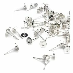 New ⌛ Beads Unlimited Silver Plated Midi Flat Stud 30 Pack ✨