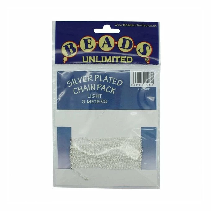 Budget ❤️ Beads Unlimited Silver Light Curb Chain 3mm X 3m 👍 4 Budget ❤️ Beads Unlimited Silver Light Curb Chain 3mm X 3m 👍 - Image 2