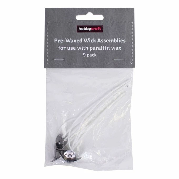 Brand new 🥰 Hobbycraft Pre-Waxed Wick Assemblies For Paraffin Wax 9 Pack 🌟 3 Brand new 🥰 Hobbycraft Pre-Waxed Wick Assemblies For Paraffin Wax 9 Pack 🌟