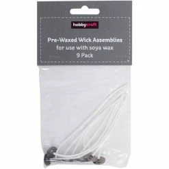 New 👏 Hobbycraft Pre-Waxed Wick Assemblies For Soya Wax 9 Pack 🌟