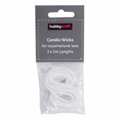 New 🛒 Hobbycraft Candle Making Wick For Soya Waxes 1m 3 Pack 😍