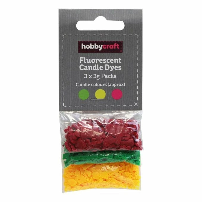 New 🎁 Hobbycraft Fluorescent Candle Making Dye 3g 3 Pack 🎁 3 New 🎁 Hobbycraft Fluorescent Candle Making Dye 3g 3 Pack 🎁