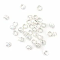 Brand new ⌛ Hobbycraft Iridescent White Pony Beads 68.3g 🔥