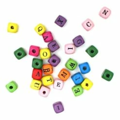 Buy 😍 Hobbycraft Bright Alphabet Wooden Bead Bag 55g 🎉