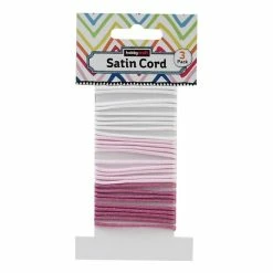 Cheap 😍 Hobbycraft Pink And White Satin Cord 1m 3 Pack 😀