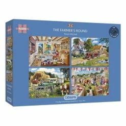 Best Pirce ⭐ Gibsons The Farmer's Round Jigsaw Puzzle 500 Pieces 4 Pack 🥰