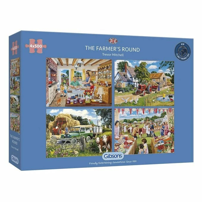 Best Pirce ⭐ Gibsons The Farmer's Round Jigsaw Puzzle 500 Pieces 4 Pack 🥰 3 Best Pirce ⭐ Gibsons The Farmer's Round Jigsaw Puzzle 500 Pieces 4 Pack 🥰