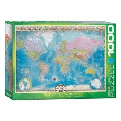 Hot Sale 🥰 Eurographics Map Of The World Jigsaw Puzzle 1000 Pieces 🤩