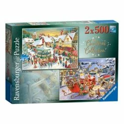 New ✔️ Ravensburger 🎅 Christmas Collection Jigsaw Puzzles 500 Pieces 2 Pack 😍